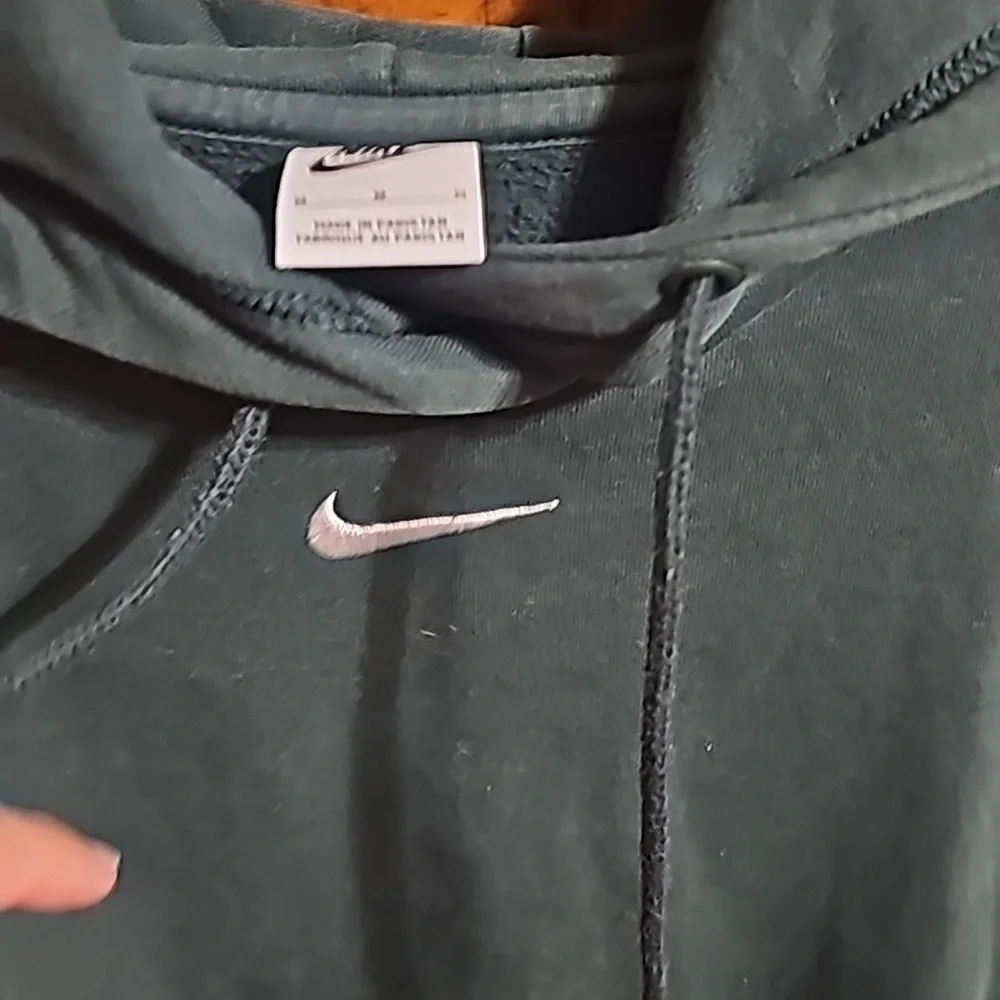 Womens medium dark green and white nike hoodie